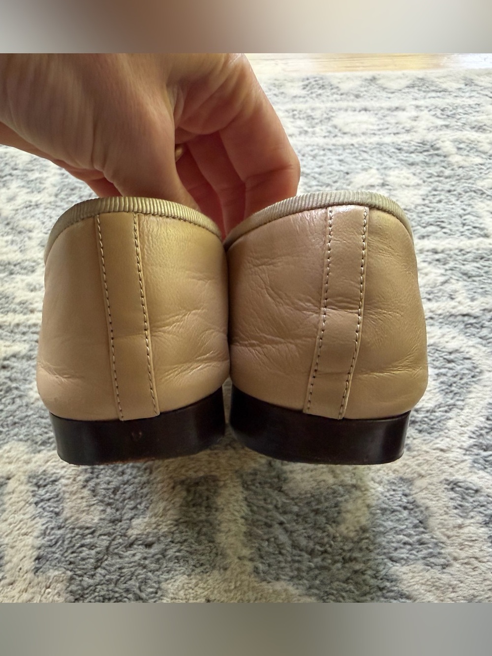 Chanel cap toe ballet flats 36.5 6.5 beige black - Picture 4 of 8